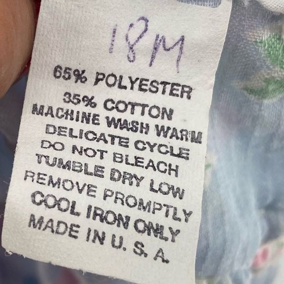 Vintage Smocked dress with roses, stripe sz 18m - Picture 3 of 6